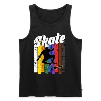 Skateboard Freestyle - Débardeur bio Premium Homme - noir - Devant - AI Model Male 178 light (178cm)