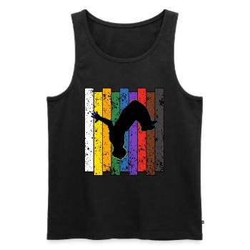 Parkour - Débardeur bio Premium Homme - noir - Devant - AI Model Male 178 light (178cm)