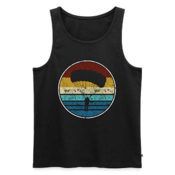 parachute - Men's Premium Organic Tank Top - black - Front - AI Model Male 178 light (178cm)