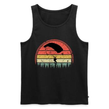 parachute - Men's Premium Organic Tank Top - black - Front - AI Model Male 178 light (178cm)