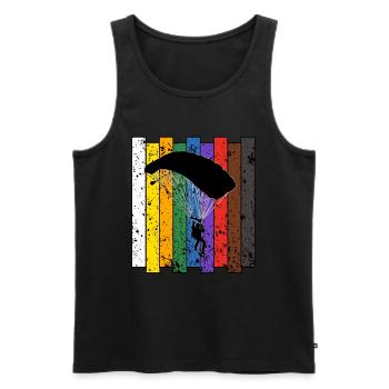 parachute - Men's Premium Organic Tank Top - black - Front - AI Model Male 178 light (178cm)