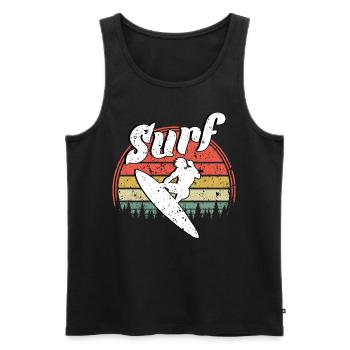 Surfing - Men's Premium Organic Tank Top - black - Front - Michal (187cm)