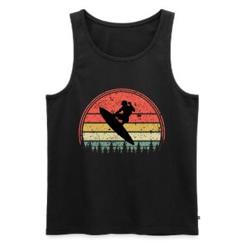 Surfen - Männer Premium Bio Tank Top - Schwarz - Vorne - AI Model Male 178 light (178cm)
