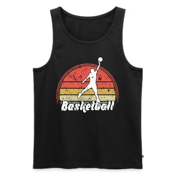Basketteur - Basket - BBall - Basket Ball - Débardeur bio Premium Homme - noir - Devant - AI Model Male 178 light (178cm)
