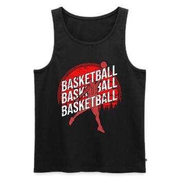Basketballspieler - Basketball - BBall - Basketball - Männer Premium Bio Tank Top - Schwarz - Vorne - Michal (187cm)
