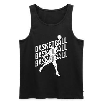 Basketteur - Basket - BBall - Basket Ball - Débardeur bio Premium Homme - noir - Devant - AI Model Male 178 light (178cm)