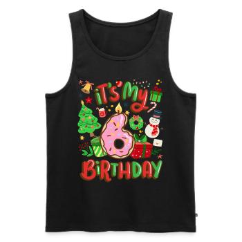 Es Ist Mein 6 Geburtstag Schneemann Weihnachten - Männer Premium Bio Tank Top - Schwarz - Vorne - Michal (187cm)