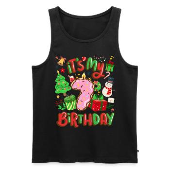 It's my 7 birthday snowman Christmas - Men's Premium Organic Tank Top - black - Front - AI Model Male 178 light (178cm)