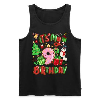 It's my 9 birthday snowman Christmas - Men's Premium Organic Tank Top - black - Front - AI Model Male 178 light (178cm)
