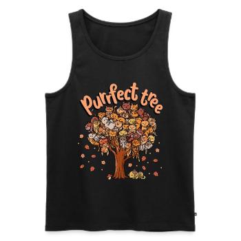 Purrfect Tree Kitten Family of Cats Fall - Men's Premium Organic Tank Top - black - Front - AI Model Male 178 light (178cm)