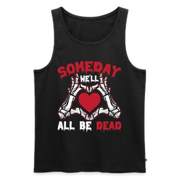 I just wait until it's quiet Halloween - Men's Premium Organic Tank Top - black - Front - AI Model Male 178 light (178cm)