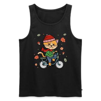 Cyclisme Automne Cyclisme Cat Rider - Débardeur bio Premium Homme - noir - Devant - Michal (187cm)