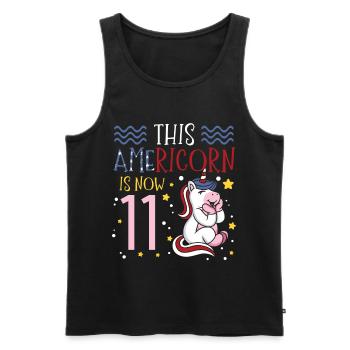 Cette Americorn est maintenant 11 Unicorn Pony 4. - Débardeur bio Premium Homme - noir - Devant - Michal (187cm)