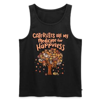 Cat fruits are my medicine for happiness - Men's Premium Organic Tank Top - black - Front - Michal (187cm)