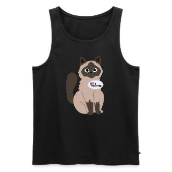 I puked funny cat American choice - Men's Premium Organic Tank Top - black - Front - AI Model Male 178 light (178cm)