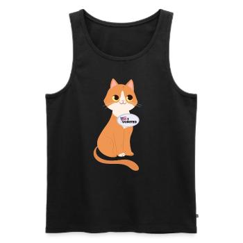 J’ai puked drôle de chat choix américain - Débardeur bio Premium Homme - noir - Devant - Michal (187cm)