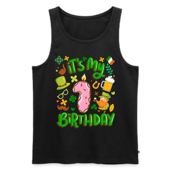 Es Ist Mein 1 Geburtstag Urlaub Donut St. - Männer Premium Bio Tank Top - Schwarz - Vorne - AI Model Male 178 light (178cm)