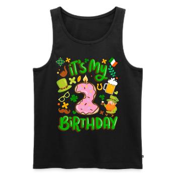 Es Ist Mein 2 Geburtstag Urlaub Donut St. - Männer Premium Bio Tank Top - Schwarz - Vorne - AI Model Male 178 light (178cm)