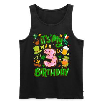 Es Ist Mein 3 Geburtstag Urlaub Donut St. - Männer Premium Bio Tank Top - Schwarz - Vorne - AI Model Male 178 light (178cm)