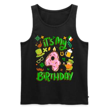 Es Ist Mein 4 Geburtstag Urlaub Donut St. - Männer Premium Bio Tank Top - Schwarz - Vorne - AI Model Male 178 light (178cm)