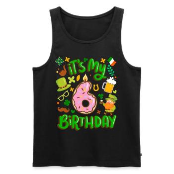 It's my 6 birthday holiday donut st. - Men's Premium Organic Tank Top - black - Front - AI Model Male 178 light (178cm)