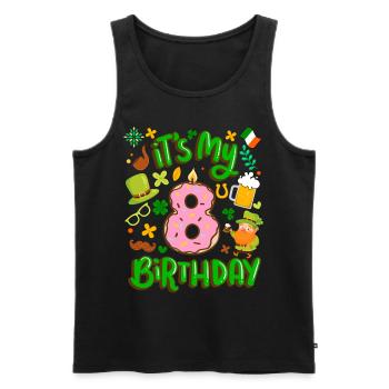 Es Ist Mein 8 Geburtstag Urlaub Donut St. - Männer Premium Bio Tank Top - Schwarz - Vorne - AI Model Male 178 light (178cm)