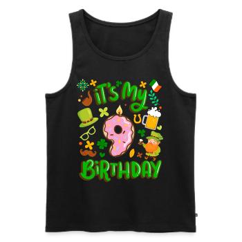 Es Ist Mein 9 Geburtstag Urlaub Donut St. - Männer Premium Bio Tank Top - Schwarz - Vorne - AI Model Male 178 light (178cm)
