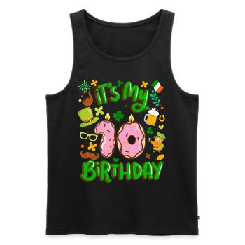 It's my 10 birthday holiday donut st. - Men's Premium Organic Tank Top - black - Front - AI Model Male 178 light (178cm)