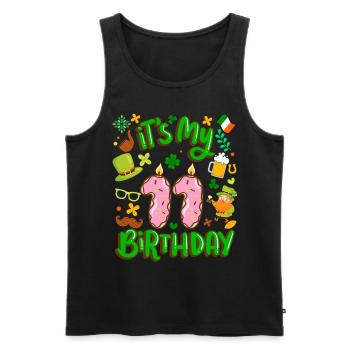 Es Ist Mein 11 Geburtstag Feiertag Donut St. - Männer Premium Bio Tank Top - Schwarz - Vorne - AI Model Male 178 light (178cm)