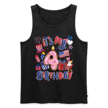 Es Ist Mein 4 Geburtstag Eagle 4. Juli - Männer Premium Bio Tank Top - Schwarz - Vorne - Michal (187cm)
