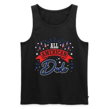 All American Dude 4 juillet Feux d’artifice - Débardeur bio Premium Homme - noir - Devant - Michal (187cm)