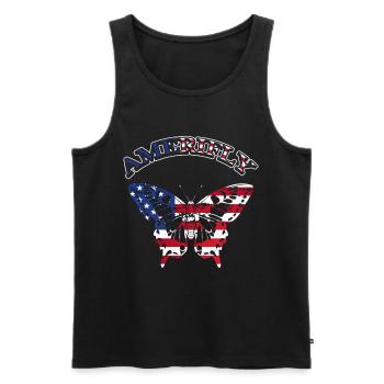 Amerifly July 4 Butterfly Wings - Men's Premium Organic Tank Top - black - Front - Michal (187cm)