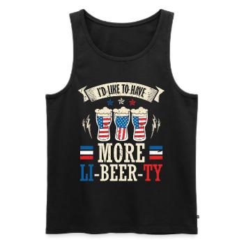 Ich Möchte Mehr Li-bier-ty 4. Juli - Männer Premium Bio Tank Top - Schwarz - Vorne - AI Model Male 178 light (178cm)