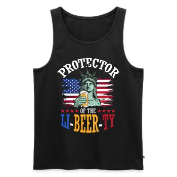 Protector Of Li-beer-ty 4. Juli Unabhängigkeitstag - Männer Premium Bio Tank Top - Schwarz - Vorne - Michal (187cm)