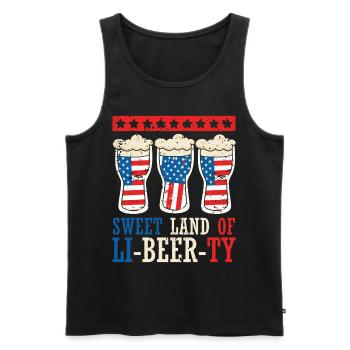 Süßes Land Der Li-bier-ty 4. Juli - Männer Premium Bio Tank Top - Schwarz - Vorne - AI Model Male 178 light (178cm)