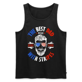 Les meilleurs vêtements Papa 4 juillet Feux d’artifice - Débardeur bio Premium Homme - noir - Devant - Michal (187cm)