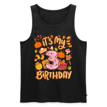 It's my 3 birthday autumn maple leaf autumn - Men's Premium Organic Tank Top - black - Front - AI Model Male 178 light (178cm)