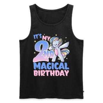 C’est mon 2ème anniversaire magique - Débardeur bio Premium Homme - noir - Devant - Michal (187cm)
