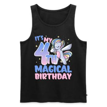 C’est mon 4ème anniversaire magique - Débardeur bio Premium Homme - noir - Devant - Michal (187cm)