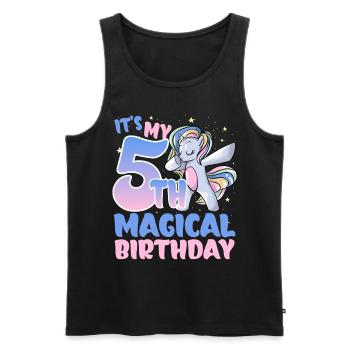 C’est mon 5ème anniversaire magique - Débardeur bio Premium Homme - noir - Devant - Michal (187cm)