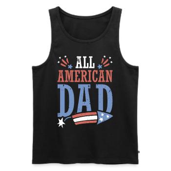 All American Dad 4. Juli Feuerwerkskörper - Männer Premium Bio Tank Top - Schwarz - Vorne - AI Model Male 178 light (178cm)