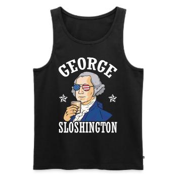 George Sloshington Drink 4. Juli - Männer Premium Bio Tank Top - Schwarz - Vorne - Michal (187cm)