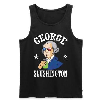 George Slushington Smoothie July 4 - Men's Premium Organic Tank Top - black - Front - AI Model Male 178 light (178cm)