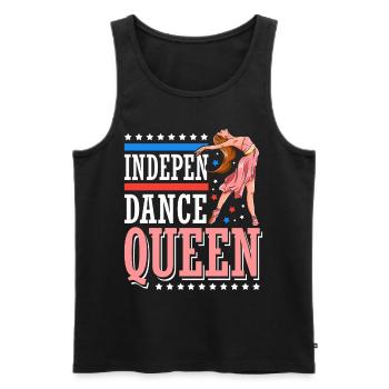 Indepen-dance Queen 4. Juli Independence Day - Männer Premium Bio Tank Top - Schwarz - Vorne - Michal (187cm)