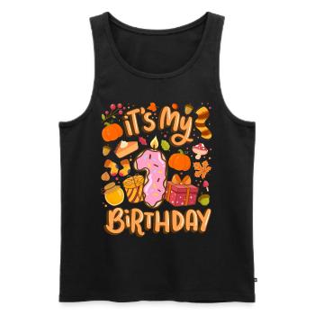 Es Ist Mein 1 Geburtstag Herbst Ahornblatt Herbst - Männer Premium Bio Tank Top - Schwarz - Vorne - Michal (187cm)