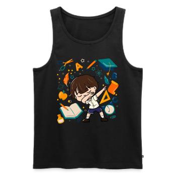 Dabbing Boy First Day of School Student Kid - Men's Premium Organic Tank Top - black - Front - AI Model Male 178 light (178cm)