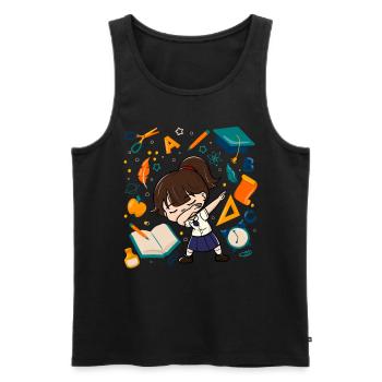 Dabbing Girl First Day of School Student Kid - Men's Premium Organic Tank Top - black - Front - AI Model Male 178 light (178cm)