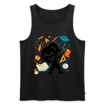 Silhouette Girls First Day of School Student - Men's Premium Organic Tank Top - black - Front - AI Model Male 178 light (178cm)