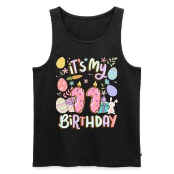 C’est mon 11 anniversaire de vacances de beignets de Pâques - Débardeur bio Premium Homme - noir - Devant - Michal (187cm)
