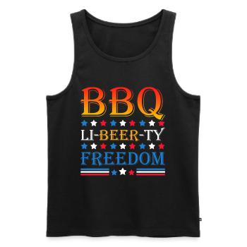 Bbq Li-beer-ty Freiheit 4. Juli Unabhängigkeitstag - Männer Premium Bio Tank Top - Schwarz - Vorne - AI Model Male 178 light (178cm)